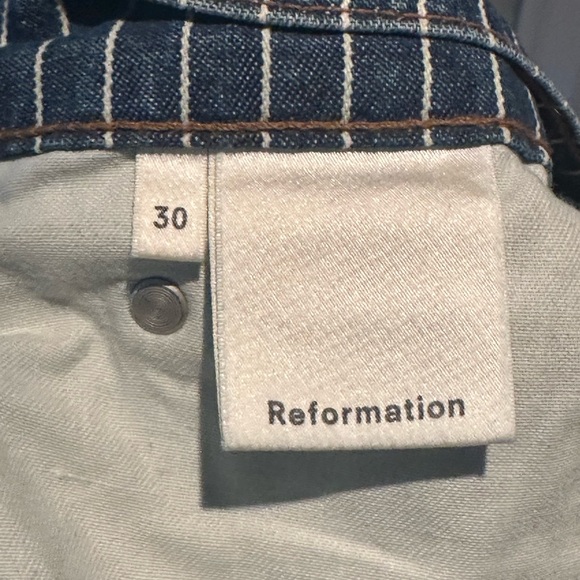 Reformation Mesa Stripe Mid Crop Flare Jeans - Picture 7 of 8